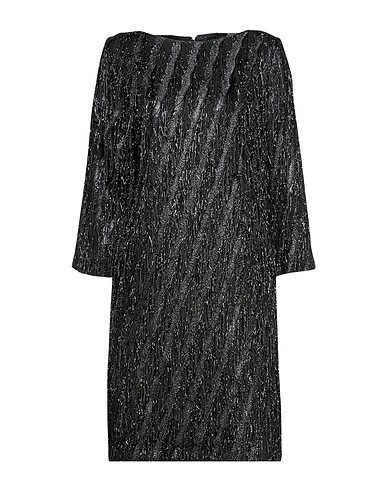 CLIPS Short dress Black 47% Polyester, 43% Viscose, 10% Polyurethane