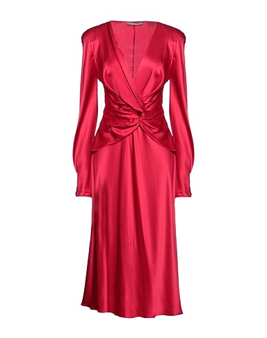 ALBERTA FERRETTI Midi-Kleid Rot 100% Seide