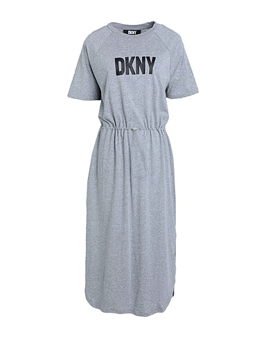DKNY Midi dress Grey 60% Cotton, 40% Modal