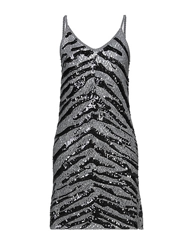 TWINSET Sequin dress Grey 78% Cotton, 22% Polyester