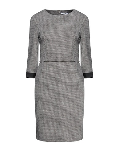 PESERICO Short dress Light grey 60% Cotton, 40% Virgin Wool, Silk, Elastane