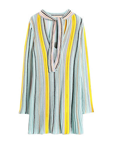 M MISSONI Short dress Sky blue 84% Cotton, 13% Polyamide, 3% Viscose