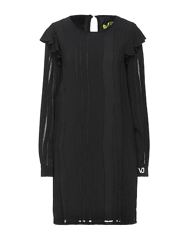 VERSACE JEANS Short dress Black 54% Viscose, 46% Polyester, Elastane
