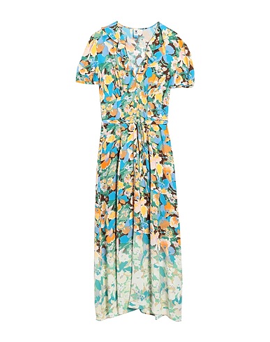 M MISSONI Midi dress Green 100% Viscose, Mother-of-pearl