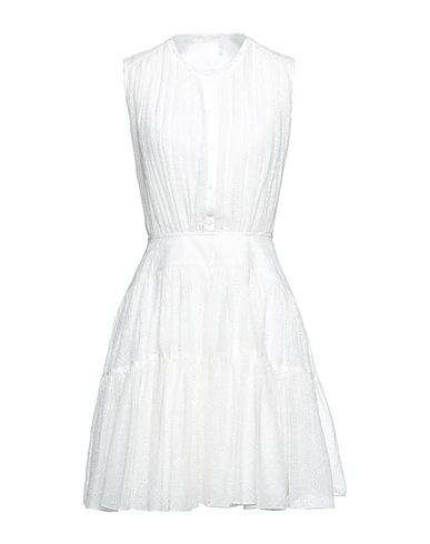 CHLOÉ Shirt dress White 84% Cotton, 9% Silk, 7% Polyester, Mother-of-pearl