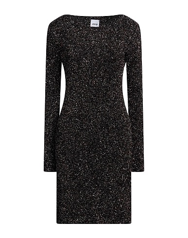 AKEP Midi dress Black 67% Polyamide, 33% Metallized polyamide