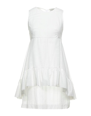 L' AUTRE CHOSE Short dress White 60% Cotton, 37% Polyamide, 3% Elastane