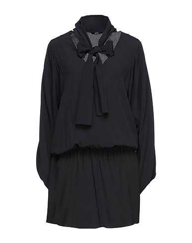 CARLA G. Short dress Black 68% Acetate, 32% Silk