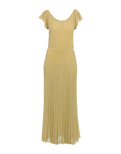 MISSONI Long dress Lime green 52% Metal, 48% Polyamide