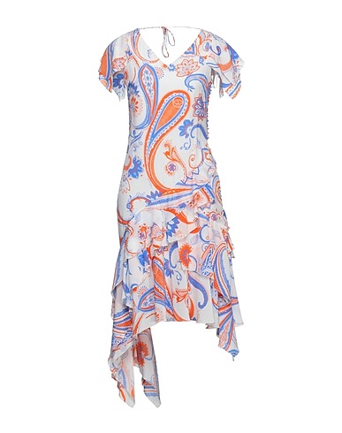 ROBERTO CAVALLI Midi dress Orange 100% Silk