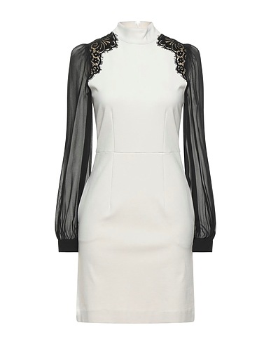 TWINSET Short dress Ivory 68% Viscose, 27% Polyamide, 5% Elastane, Polyester
