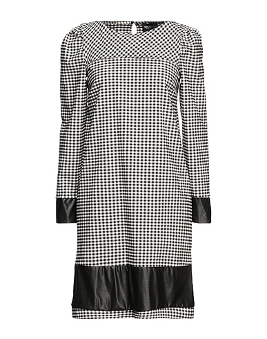 MADRILENA Kurzes Kleid Schwarz 60% Baumwolle, 35% Polyester, 5% Andere Fasern