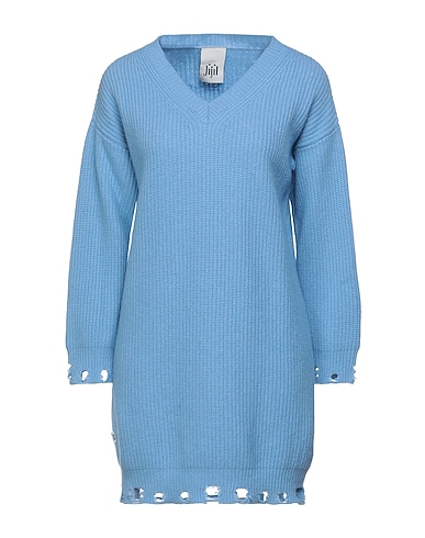 JIJIL Short dress Sky blue 35% Viscose, 30% Polyamide, 30% Wool, 5% Cashmere