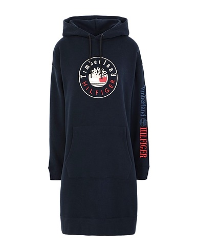 TOMMY HILFIGER x TIMBERLAND Kurzes Kleid THXTBL RI LOGO HOODIE DRESS
 Nachtblau 83% Organische Baumwolle, 17% Polyester
