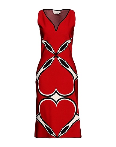 MCQUEEN Midi dress Red 83% Viscose, 17% Polyester