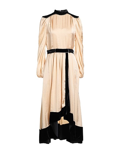 PHILOSOPHY di LORENZO SERAFINI Long dress Beige 100% Polyester, Viscose, Silk