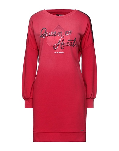 !M?ERFECT Kurzes Kleid Rot 80% Baumwolle, 20% Polyester