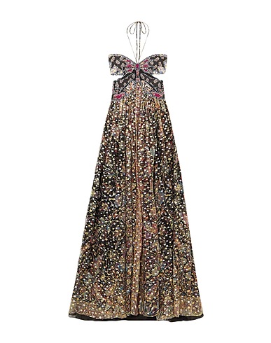 ETRO Long dress Black 100% Silk, Metallic fiber, Polyester, Cotton, Viscose