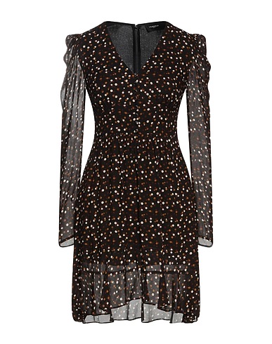 THE KOOPLES Short dress Dark brown 100% Viscose
