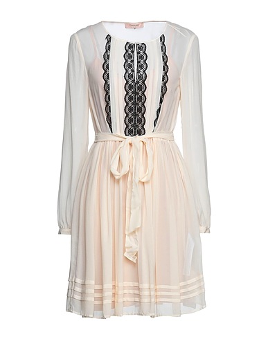 TWINSET Short dress Ivory 100% Viscose, Polyester