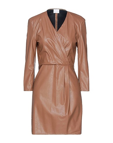 MERCI ITALIA Short dress Brown 60% Polyurethane, 40% Viscose