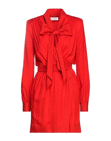SAINT LAURENT Short dress Red 100% Silk
