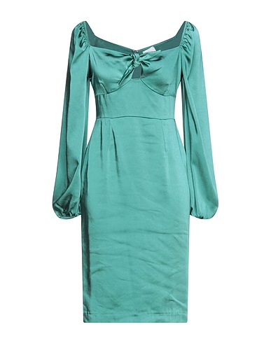 MERCI ITALIA Midi dress Emerald green 100% Polyester