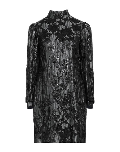 MALÌPARMI Short dress Charcoal 64% Viscose, 16% Silk, 15% Metal, 5% Polyamide