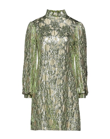 MALÌPARMI Vestito corto Verde 64% Viscosa, 16% Seta, 15% Metallo, 5% Poliammide