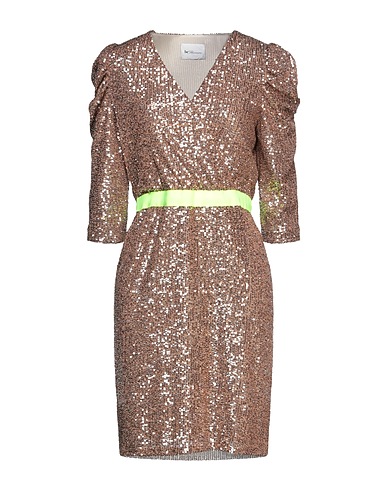 BE BLUMARINE Sequin dress Khaki 90% Polyester, 10% Elastane, Polyamide