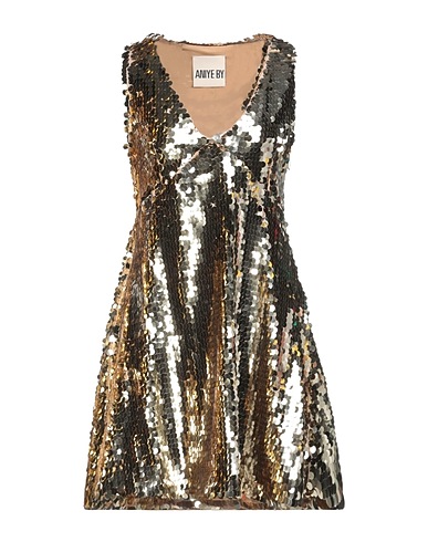 ANIYE BY Short dress Gold 97% Polyester, 3% Elastane