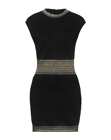 BALMAIN Tubino Nero 100% Viscosa, Poliestere metallizzato