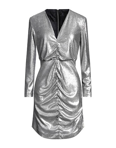 NORA BARTH Short dress Silver 55% Polyester, 45% Polyurethane