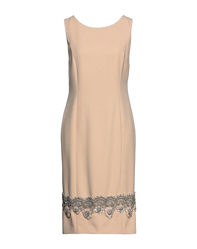 IVAN MONTESI Midi dress Beige 50% Acetate, 50% Viscose