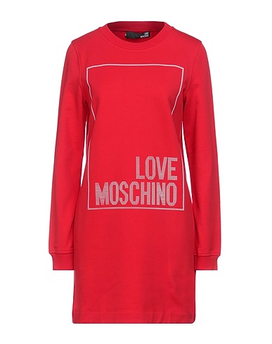 LOVE MOSCHINO Short dress Red 95% Cotton, 5% Elastane