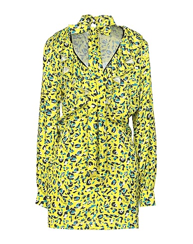 GAëLLE Paris Vestito corto Giallo 97% Poliestere, 3% Elastan