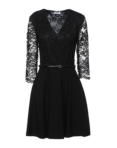 LIU •JO Short dress Black 65% Viscose, 30% Polyamide, 5% Elastane, Polyester