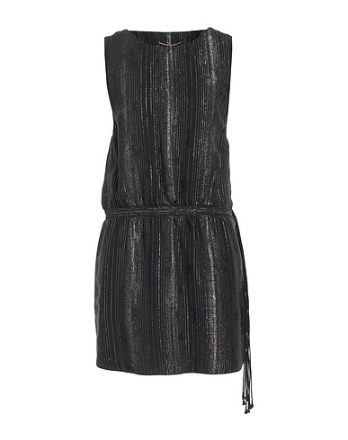 SAINT LAURENT Short dress Black 98% Silk, 2% Metallic fiber