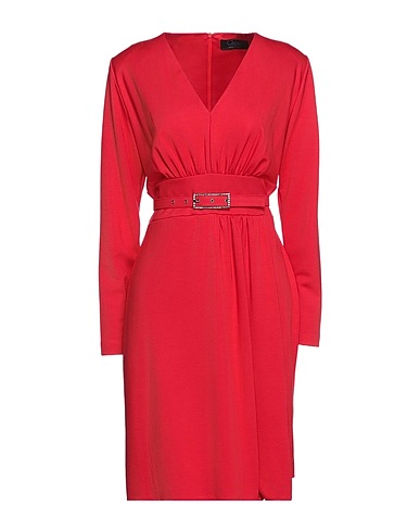 CLIPS Short dress Red 96% Viscose, 4% Elastane