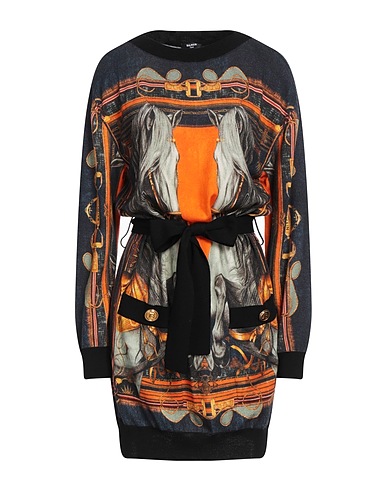 BALMAIN Short dress Blue 100% Virgin Wool