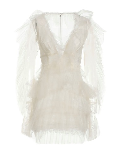 YOLANCRIS Vestito corto Avorio 60% Poliammide, 20% Poliestere, 10% Acetato, 10% Viscosa
