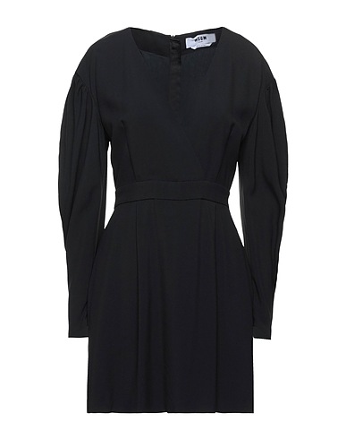 MSGM Kurzes Kleid Schwarz 53% Acetat, 47% Viskose