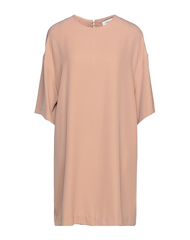 OTTOD'AME Short dress Light brown 97% Polyester, 3% Elastane