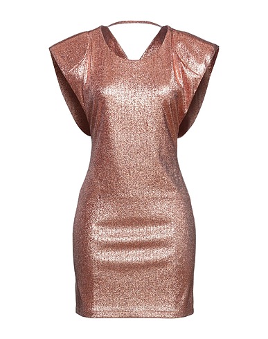 SIMONA CORSELLINI Sheath dress Orange 80% Viscose, 15% Polyester, 5% Elastane