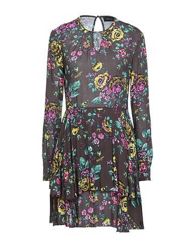 OTTOD'AME Short dress Dark brown 100% Viscose