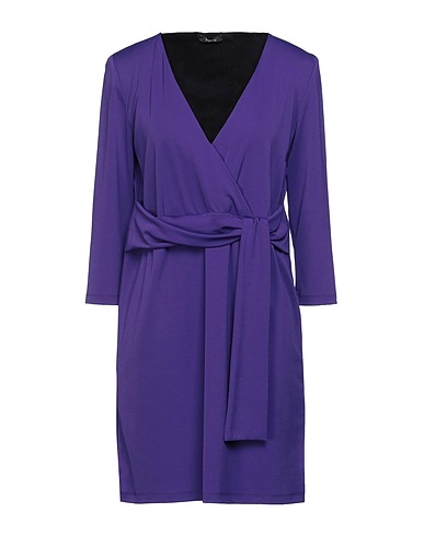 HANITA Short dress Purple 95% Polyester, 5% Elastane