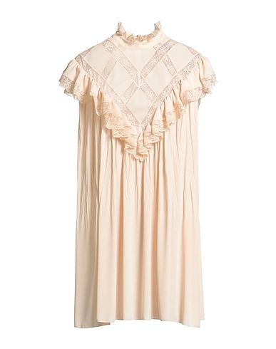 PHILOSOPHY di LORENZO SERAFINI Short dress Beige 100% Polyester, Polyamide
