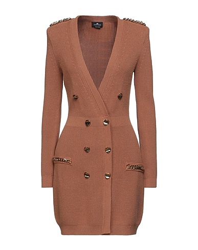 ELISABETTA FRANCHI Short dress Camel 70% Viscose, 30% Polyester