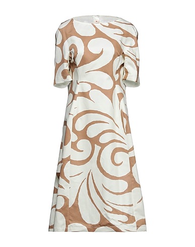 MARNI Midi dress Camel 77% Cotton, 23% Linen