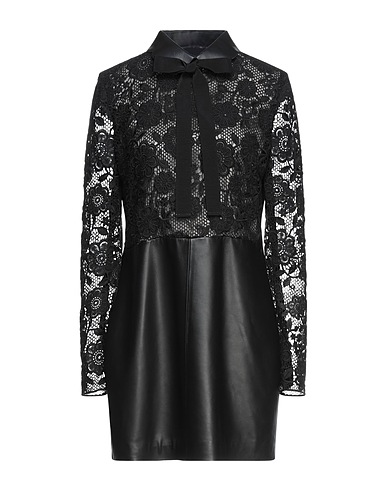 REDValentino ミニワンピース・ドレス ブラック 羊革（ラムスキン） 100% / ポリエステル / コットン / レーヨン
